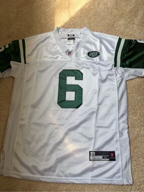 Reebok Mark Sanchez #6 NY Jets football jersey white/green youth XL boys NWT
